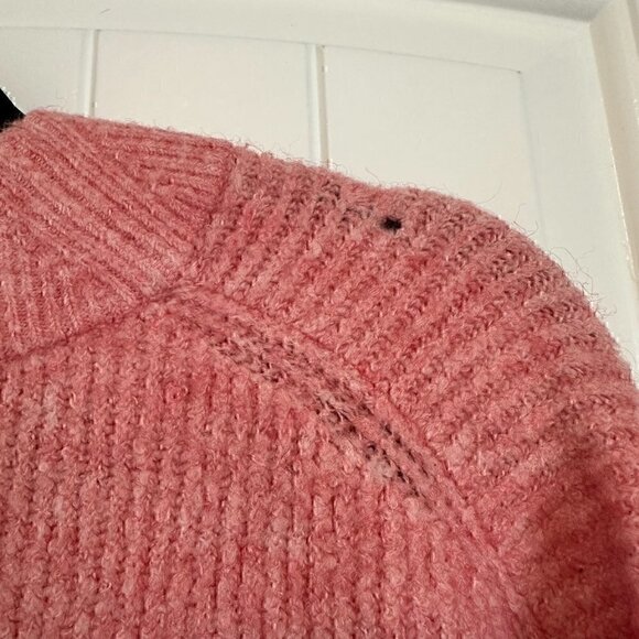 French Connection oversized soft v-neck pink peach sweater women's S - Picture 6 of 10